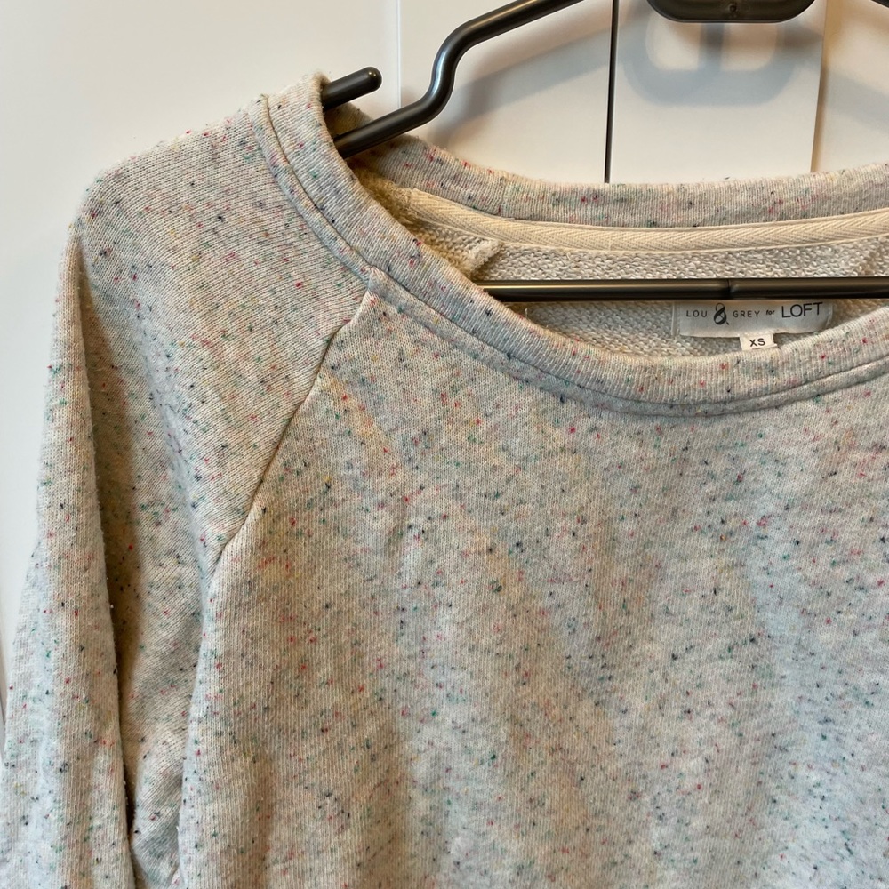 Lou & Grey for LOFT Terry Flecked Cropped Sweatshirt